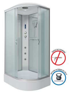 Душевая кабина Niagara NG-33194-14LF с гидромассажем 110x90см серебро/матовое