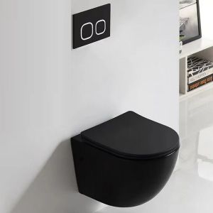 Подвесной унитаз Cerutti SPA Ticino Aria MB CT8918 безободковый чёрный матовый