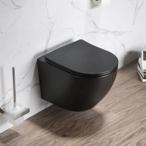 Подвесной унитаз Cerutti SPA Ticino Aria MB CT8918 безободковый чёрный матовый