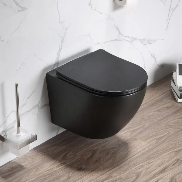 Подвесной унитаз Cerutti SPA Ticino Aria MB CT8918 безободковый чёрный матовый