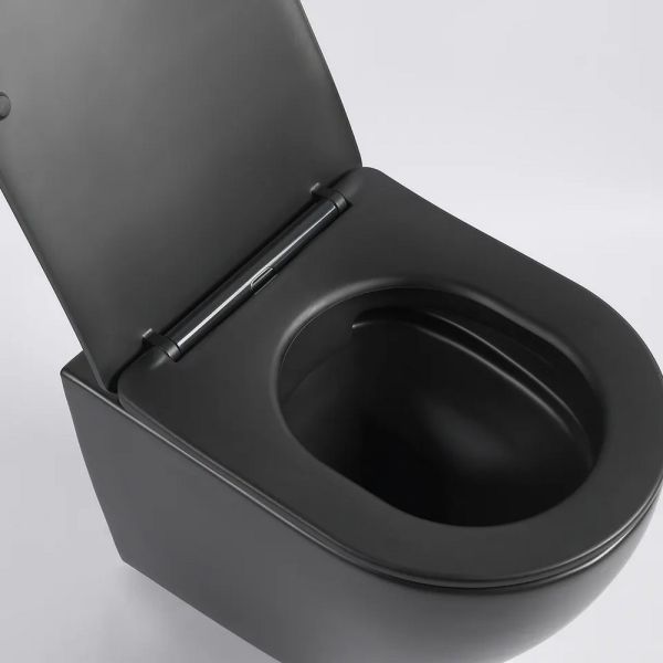 Подвесной унитаз Cerutti SPA Ticino Aria MB CT8918 безободковый чёрный матовый
