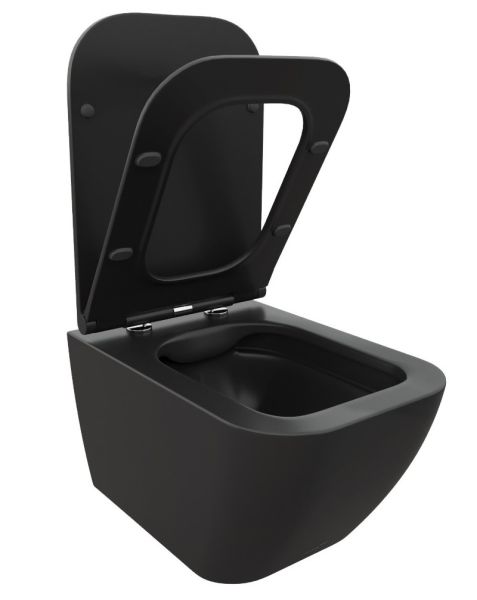 Подвесной унитаз Cerutti SPA Mimi Aria MB CT8920 безободковый чёрный матовый