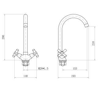 Смеситель для кухни PLStart PD40313 хром