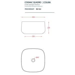 Раковина ArtCeram Cognac COL006 40 00 tortora 43 см