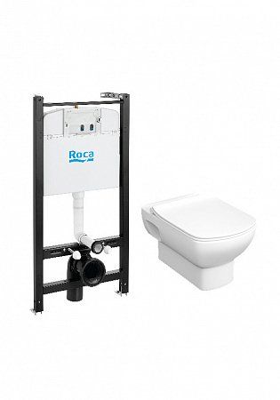 Комплект Roca Dama senso 893104680 подвесной унитаз, инсталляция, сиденье