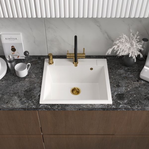 Мойка кухонная Reflexion Cubi 55-WH RX1555WH белый