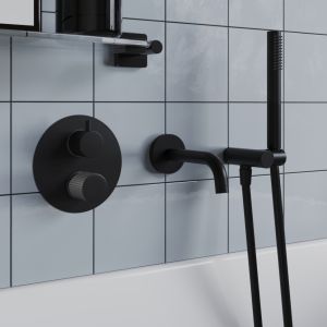 Встраиваемый смеситель для ванны Paini Cox Grip 7GPZ6911 чёрный матовый