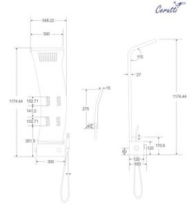 Панель ADIGE W душевая Cerutti SPA CT8979