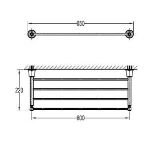Полка для полотенец, хром Cezares CZR-F-8983