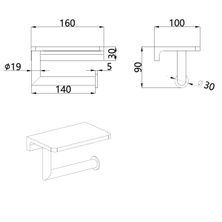 Держатель туалетной бумаги AQUAme Trento AQM7209CR хром