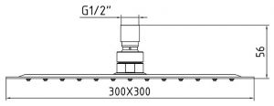 Верхний душ E.C.A. Shower Head Slim 102145013EX хром
