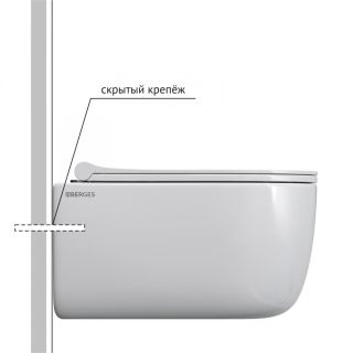 Подвесной унитаз Berges EGO Rimless белый 082111 сиденье Toma Slim SO микролифт быстросъёмное