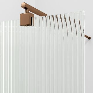 Душевая перегородка WasserKRAFT Rur 30W39RG-FL 90 см профиль розовое золото стекло рифлёное