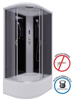 Душевая кабина Niagara NG-2510-14RP 120x80см серебро/тонированное