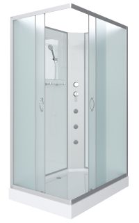 Душевая кабина Niagara NG-43085-14QBKG с гидромассажем 100x80см серебро/матовое