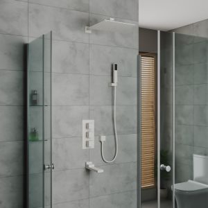 Душевая система D&K Bayern.Liszt DA2515608A04 с термостатом белый матовый