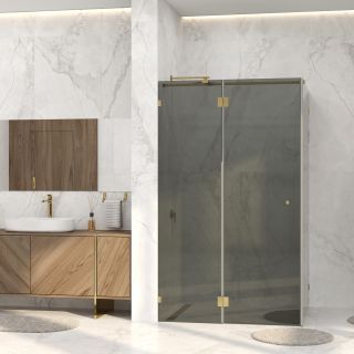 Душевой уголок WasserKRAFT Ems 76H07-TG 120x90 см профиль золото стекло тонированное