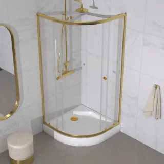 Душевой уголок Triton Альфа -Голд Щ0000073921 90x90 см профиль золото стекло прозрачное