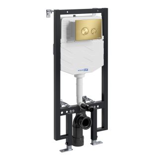 Система инсталляции для унитазов WasserKRAFT Vils 56TLT.010.ME.MG01 с кнопкой смыва золото матовое