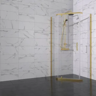 Душевой уголок Triton Дека -Голд  Щ0000073928 100x100 см профиль золото стекло прозрачное