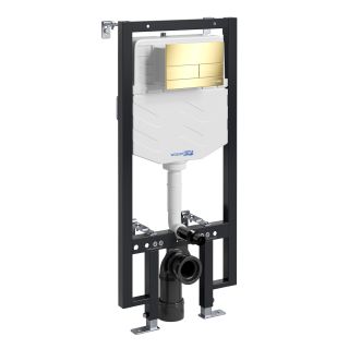 Система инсталляции для унитазов WasserKRAFT Vils 56TLT.010.ME.PG04 с кнопкой смыва золото