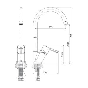 Смеситель для кухни IDDIS Kitchen Line хром глянцевый K11SB0Ji05