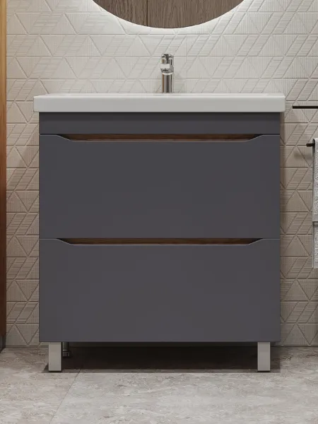 Тумба под раковину напольная Vigo Wave 385 80 см поставляется в разобранном виде дуб золотой