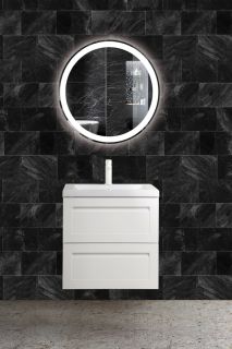Подвесная тумба под раковину Art&Max Platino 60см белый матовый AM-Platino-600-2C-SO-BM-Cer