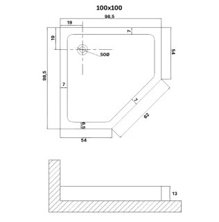 Душевой поддон Niagara Eco NG-P1010-14D 100x100 см белый