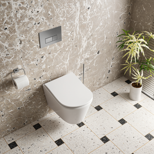 Унитаз подвесной безободковый (торнадо) D&K Bamberg 520*360*360мм, сиденье микролифт, белый (DT1556516)