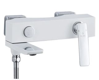 Смеситель для ванны Rose R2702F белый/хром Смеситель для ванны Rose R2702F белый/хром