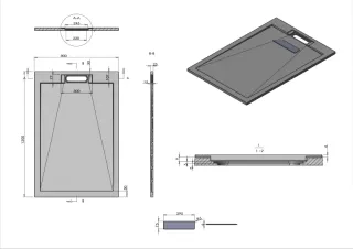 Душевой поддон Esbano ESP-LM128CB 120×80 см белый мрамор