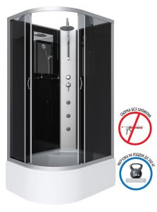 Душевая кабина Niagara NG-2510-14RBKTG с гидромассажем 120x80см серебро/тонированное