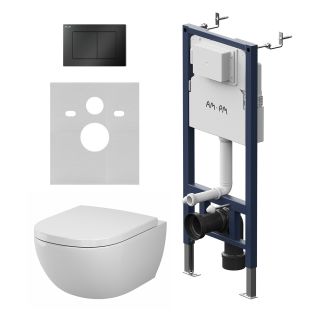 Инсталляция Am.Pm PrimeFit IS90238.9X1900 с подвесным унитазом AquaSpin и чёрной клавишей смыва