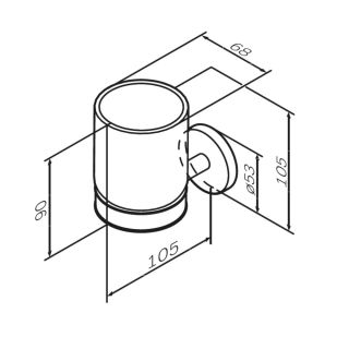 Стеклянный стакан с настенным держателем AM.PM X-Joy A85A34344 розовое золото