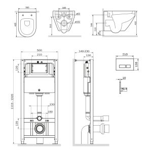Комплект унитаза с инсталляцией AM.PM Spirit V2.0 IS47031.701700  с клав Pro S мат никель FlashClean с сид м/лифт