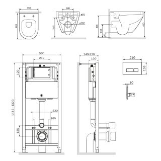 Комплект унитаза с инсталляцией AM.PM Spirit V2.0 IS47031.701700  с клав Pro S мат никель FlashClean с сид м/лифт Комплект унитаза с инсталляцией AM.PM Spirit V2.0 IS47031.701700  с клав Pro S мат никель FlashClean с сид м/лифт