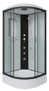 Душевая кабина Niagara NG-6702-14G с гидромассажем 100x100см чёрный/прозрачное