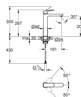 Смеситель для раковины Grohe Cubeo 1017292430 чёрный матовый