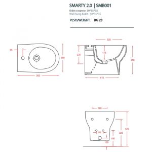 Биде Artceram HIDRA SMARTY SMB001 01 00 белое