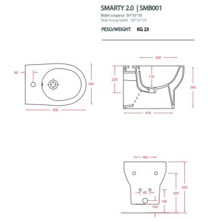 Биде Artceram HIDRA SMARTY SMB001 01 00 белое Биде Artceram HIDRA SMARTY SMB001 01 00 белое
