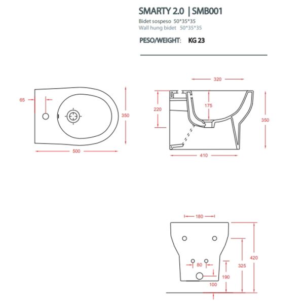 Биде Artceram HIDRA SMARTY SMB001 01 00 белое Биде Artceram HIDRA SMARTY SMB001 01 00 белое