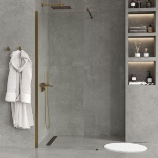 Душевая перегородка WasserKRAFT Rur 30W39BG 90 см профиль золото стекло прозрачное