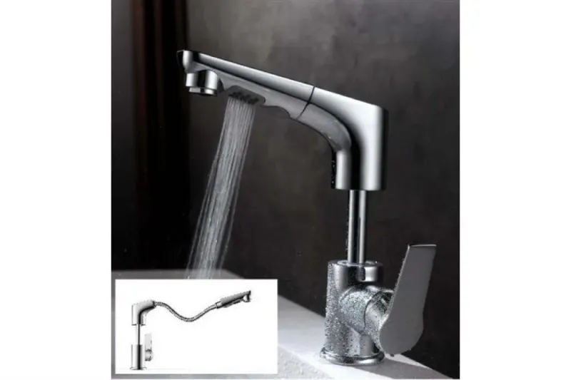 Смеситель для раковины с выдвижным изливом Gappo G1299 хром