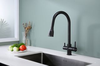 Смеситель для кухни Paulmark Lange La214212-418 чёрный металлик Смеситель для кухни Paulmark Lange La214212-418 чёрный металлик