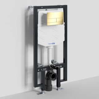 Система инсталляции для унитазов WasserKRAFT Vils 56TLT.010.ME.PG04 с кнопкой смыва золото