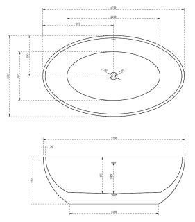 Акриловая ванна ABBER AB9249-1.7 175x100 см белый