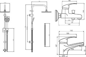 Душевой комплект Dorff Comfort D4098030BL