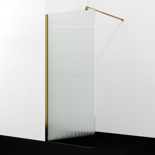 Душевая перегородка WasserKRAFT Rur 30W44BG-FL 100 см профиль золото стекло рифлёное