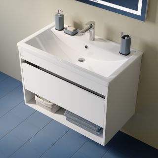 Тумба с раковиной IDDIS Зодиак Икс (Zodiac X) ZDX80WNi95K 80 см белый матовый